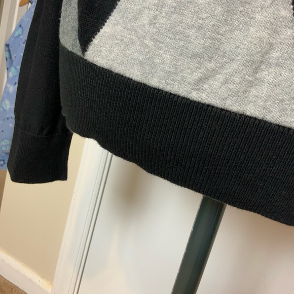 EUC Express Design Argyle Knit V-Neck Sweater Black/Gray Men’s - Picture 7 of 9